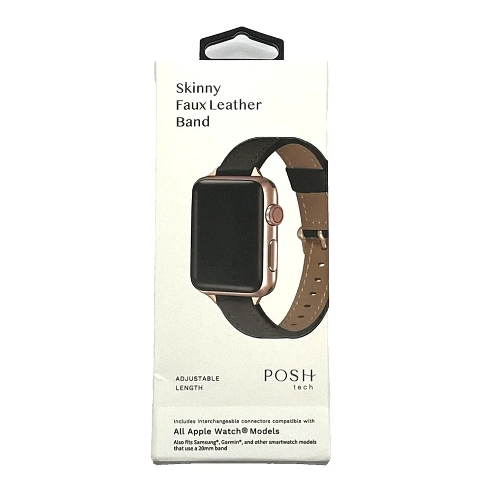 POSH Tech Skinny‎ Faux Leather Band for Apple Watch 38mm 40mm 41mm – New Sealed